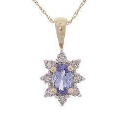 Oval Cut Tanzanite Diamond Gold Pendant Necklaceoval 