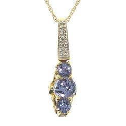 Tanzanite Diamond Gold Pendant Necklacetanzanite 