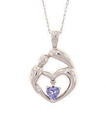 Tanzanite and Diamond White Gold Heart Pendant Necklacetanzanite 