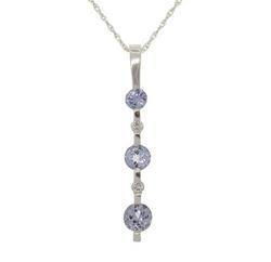 TANZANITE DIAMOND 14KT WHITE GOLD PENDANTtanzanite 