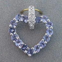 Tanzanite Diamond  White Gold Heart Pendanttanzanite 