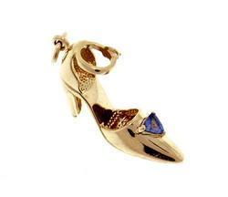 Tanzanite 14K Gold Shoe Pendanttanzanite 