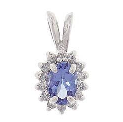 Tanzanite and Diamond 14K White Gold Pendanttanzanite 