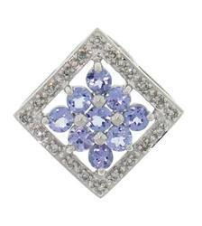 Tanzanite and Diamond White Gold Pendanttanzanite 