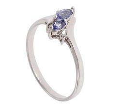 3 Stone Marquise Cut Tanzanite Diamond White Gold Ringstone 