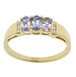 Oval Cut Tanzanite Diamond 14K Gold Ringoval 