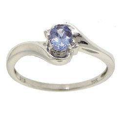 Oval Cut Tanzanite Diamond White Gold Ringoval 