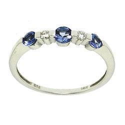 Tanzanite Diamond 14K White Gold 3 Stone Ringtanzanite 