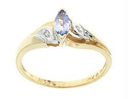 Marquise Tanzanite and Diamond Gold Ringmarquise 