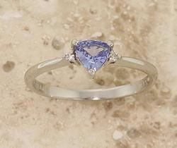 Trillion Tanzanite and Diamond Platinum Ringtrillion 