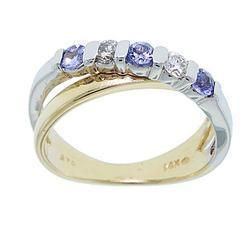 Tanzanite and Diamond 14K Two-tone Gold Ringtanzanite 