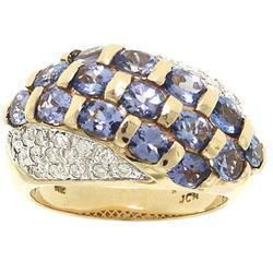 Tanzanite and Diamond 14K Gold Cocktail Ringtanzanite 