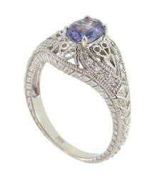 Tanzanite Diamond 14K White Gold Ringtanzanite 