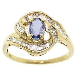 Oval Tanzanite and Diamond 14K Gold Ringoval 