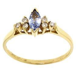 Marquise Tanzanite and Diamond 14K Gold Ringmarquise 