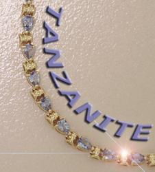 Pear Tanzanite and Gold Link Braceletpear 