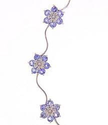 Tanzanite White Gold Flower Bracelettanzanite 