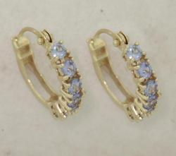 Tanzanite Gold Hoop Earringstanzanite 