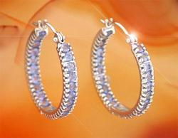 Tanzanite White Gold Hoop Earringstanzanite 