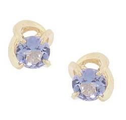 Tanzanite Gold Stud Earringstanzanite 