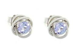 Tanzanite 14K White Gold Stud Earringstanzanite 