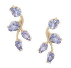 Tanzanite 14K Gold Vines Earringstanzanite 