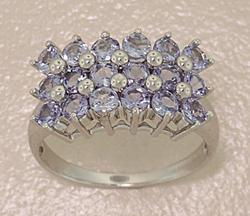 Tanzanite and 14K White Gold Cocktail Ringtanzanite 