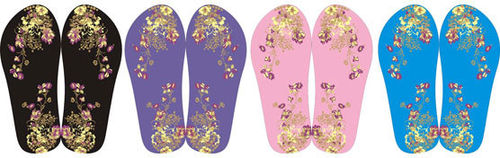 Ladies flip flops with flower patterns Case Pack 72ladies 