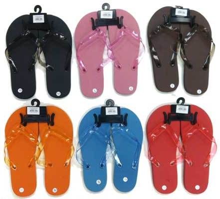 Ladies flip flops, Assorted Solid Colors Case Pack 72ladies 