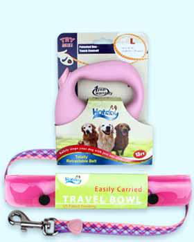 Baby Pink Large Leash and Large Travel Bowl Set Case Pack 6baby 