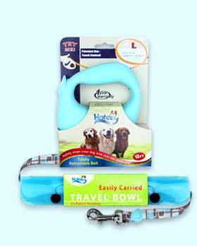 Baby Blue Large Leash and Large Travel Bowl Set Case Pack 6baby 