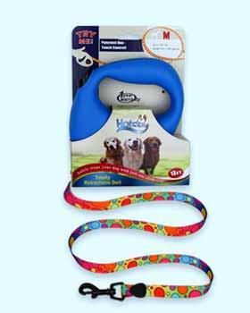 Medium Blue Dog Leash - Polka Dot Case Pack 6medium 