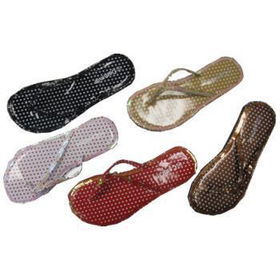 Ladies Stylish Assorted Dot Print Flip Flop Sandal Case Pack 48ladies 