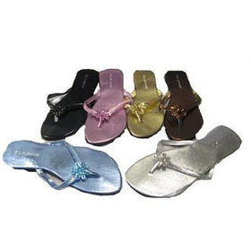 Women's Asssorted Color Flower Sequence Sandals Case Pack 48women 