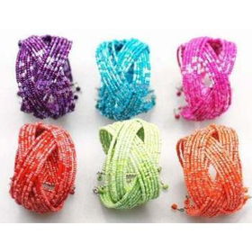 18 Line Acrylic Seed Bead Cuff Bracelet Case Pack 24line 