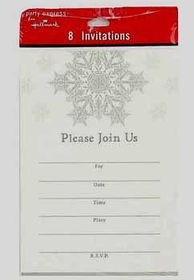 Silver Snowflake 8 Pack Invitations Case Pack 72silver 