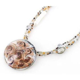 18" Murano Round w/Brown Seed Bead Necklace Case Pack 3murano 