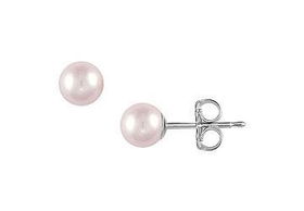 Akoya Cultured Pearl Stud Earrings : 14K White Gold  5 MMakoya 