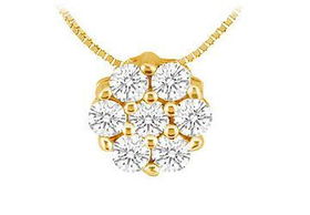 Diamond Flower Pendant : 14K Yellow Gold - 0.15 CT Diamondsdiamond 