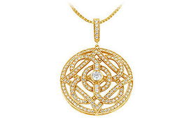 Diamond Circle Pendant : 14K Yellow Gold - 1.00 CT Diamondsdiamond 