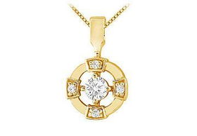 Diamond Circle Pendant : 14K Yellow Gold - 0.25 CT Diamondsdiamond 