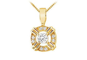 Diamond Circle Pendant : 14K Yellow Gold - 0.25 CT Diamondsdiamond 