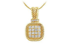 Diamond Square Pendant : 14K Yellow Gold - 0.50 CT Diamondsdiamond 