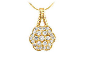 Diamond Flower Pendant : 14K Yellow Gold - 0.50 CT Diamondsdiamond 