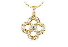 Diamond Flower Pendant : 14K Yellow Gold - 0.50 CT Diamondsdiamond 