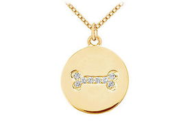 Diamond Disc Pendant : 14K Yellow Gold - 0.10 CT Diamondsdiamond 