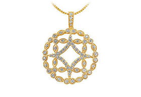 Diamond Floral Pendant : 14K Yellow Gold - 0.66 CT Diamondsdiamond 