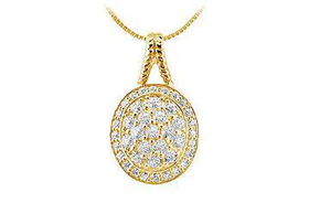 Diamond Circle Pendant : 14K Yellow Gold - 1.00 CT Diamondsdiamond 