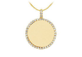 Diamond Disc Pendant : 14K Yellow Gold - 0.25 CT Diamondsdiamond 