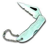 Stainless Key Chain Knife w/ Serrated Bladestainless 